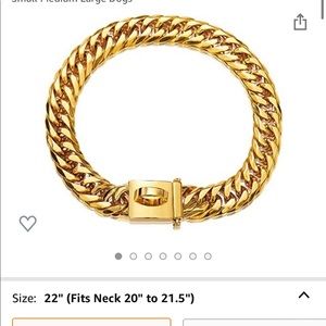 Gold chunk dog collar